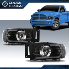 LED Tube DRL CLEAR/SMOKE Headlights FIT FOR 2002-2005 DODGE RAM 1500 2500 3500