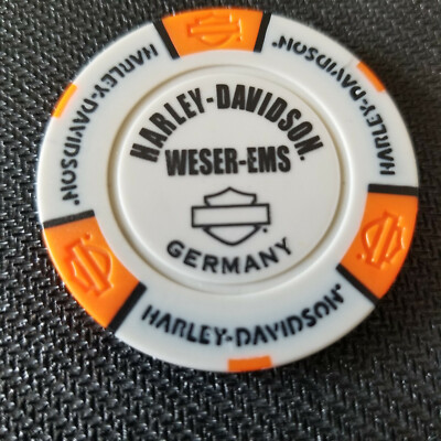 HD WESER-EMS ~ GERMANY (Gray/Orange) International Harley Davidson Poker Chip  
