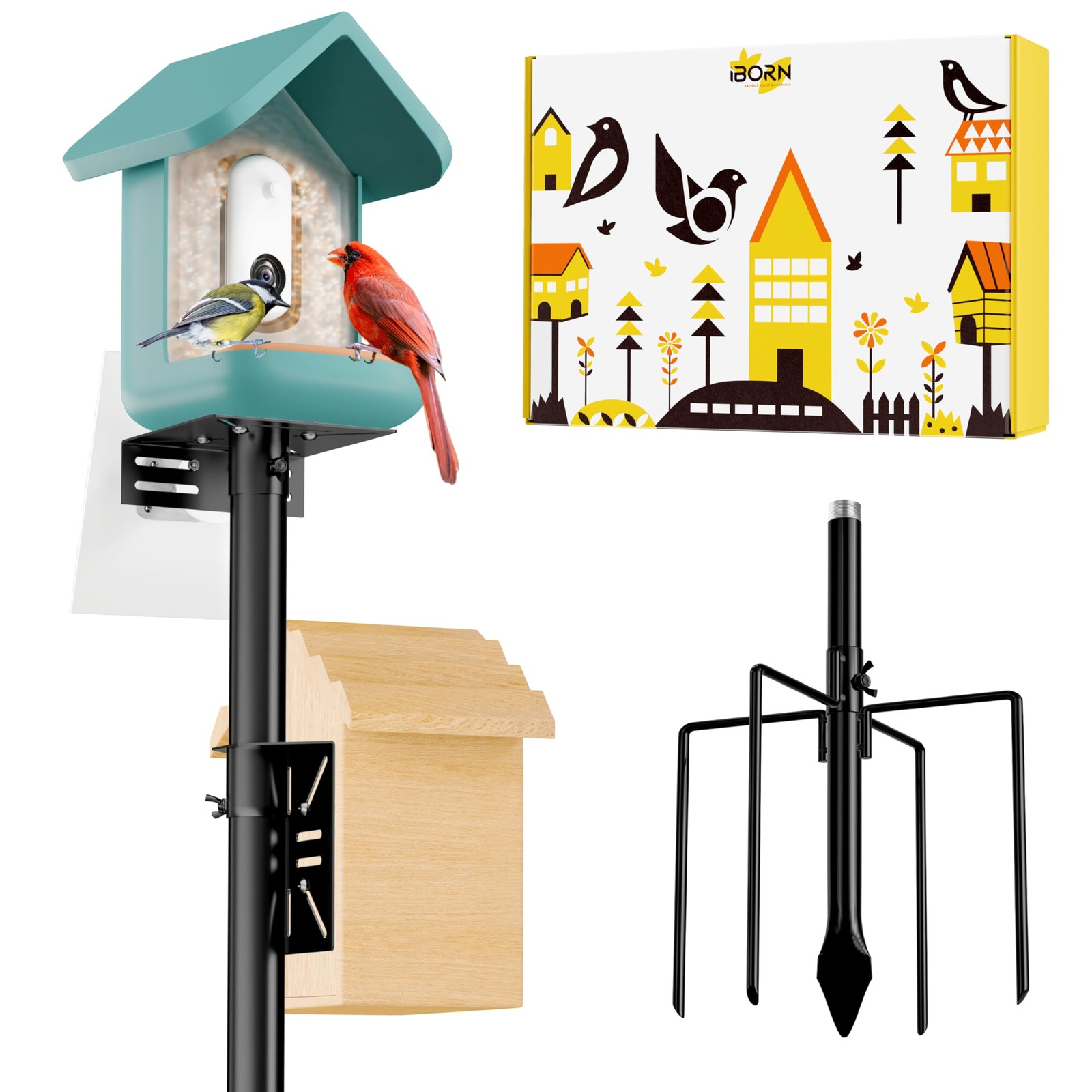 Pole Mounting Kit Bluebird House Pole For Outdoors,1 Inch T...