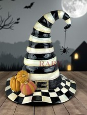 Mackenzie-Childs Courtly Stripe Witch's Hat With Pumpkins New