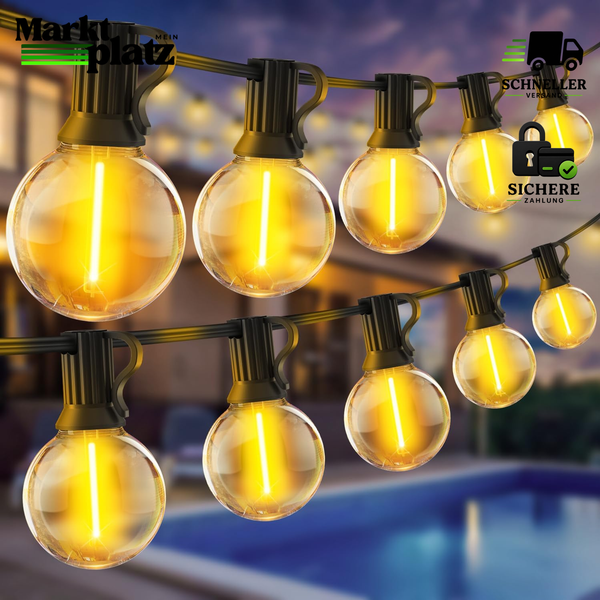 Lichterkette AußEn LED 30M 100Ft Strom Beleuchtung FüR Garten Terrasse Balkon-image