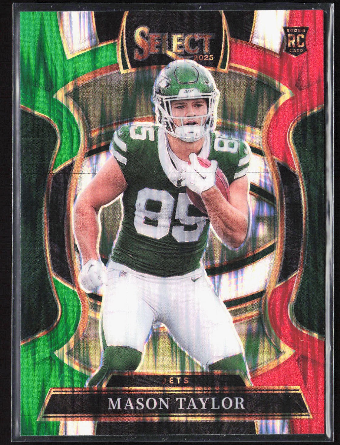 2025 Panini Select Mason Taylor Concourse Red Green Shock Prizm Rookie #76 Jets