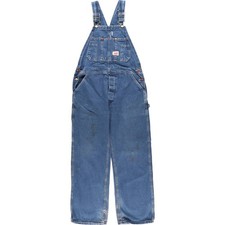 Used Round House denim overalls made in the USA men's size W34 approx. 
