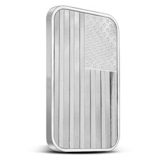 5 oz Silvertowne American Flag Silver Bar (New) 77.30 per troy oz