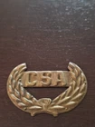 Civil War Confederate States of America Brass C.S.A. Hat Pin / Badge Civil War