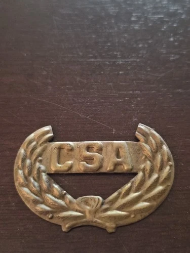 Civil War Confederate States of America Brass C.S.A. Hat Pin / Badge Civil War