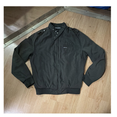 Members Only Men's Olive Green Full Zip Bomber Jacket Size S Regular Fit Classic
