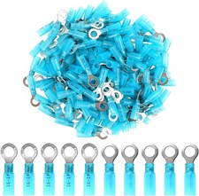 160 PCS Heat Shrink Insulated Blue Ring Terminals 16 14 AWG Eyelet Wire