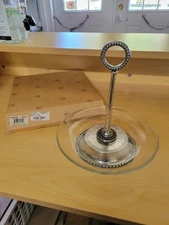 Arte Italica, Vintage Marinoni Pewter Centerpiece Tesoro Petit Four Stand, Italy