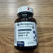 Metagenics Vitamin D3 + K - for Artery Health, Immune Support - 60 Softgels