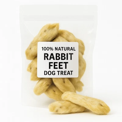 1Kg 100% Natural Rabbit Feet for Dog Puppy Digestive Pet Food Dog Chews (45-55)