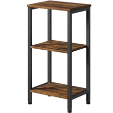 Small Side Table, Tall End Table with Adjustable Shelf, Accent Table Stand fo...