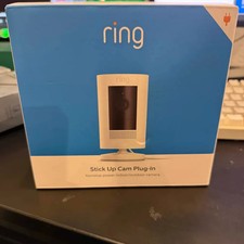 Ring Stick Up Cam Plug-In Indoor/Outdoor 1080p Wired Security Camera White USED