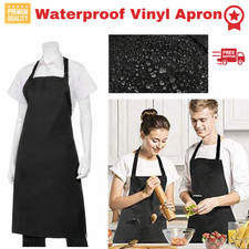 Waterproof Rubber Vinyl Apron with 2 Pockets Dishwashing For Women Men Kitchen