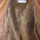 Vintage 70's Schott Bros Men's Genuine Leather 3/4 Trench Coat Faux Fur Liner — photo 4