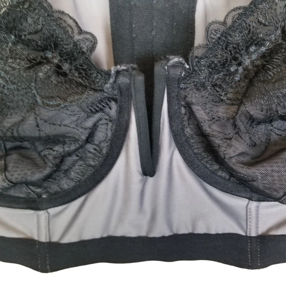 Torrid Bra Longline Bra Plus Size Bras Underwire Bra Lace Bralette 1X Gray - Image 4 of 4