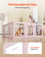 VEVOR Dog Whelping Box, 60x59x23 in Transparent Plastic Dog Whelping Pen for X-L
