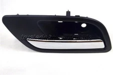 Interior Door Handle Chrome Blk Rear LH Driver fit 07 13 Silverado Sierra Yukon
