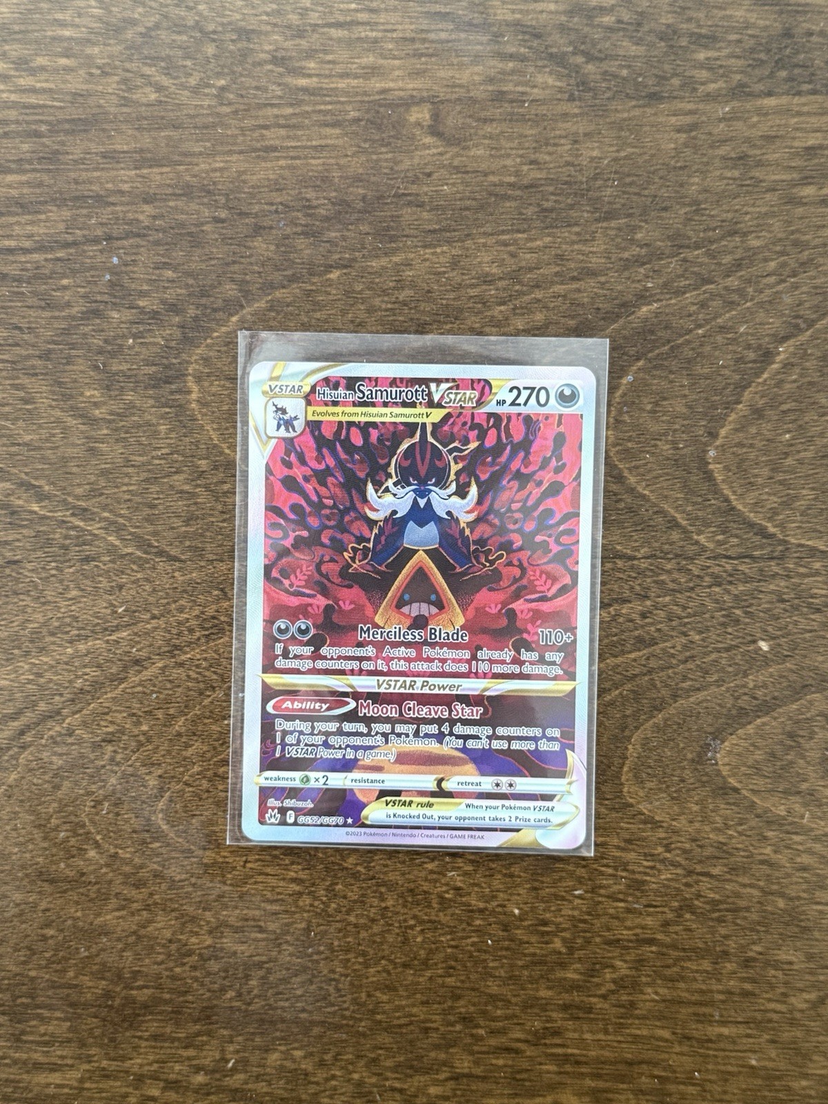 Hisuian Samurott VSTAR GG52/GG70 Crown Zenith Galarian Gallery Holo ENG
