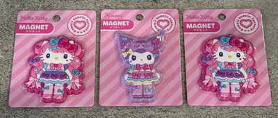 Sanrio Kawaii Factory Magnet Set of 3 Hello Kitty Kuromi Harajuku Limited Japan