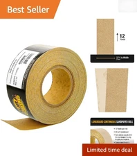 Continuous 80 Grit Gold Sandpaper Roll - 2-3/4" Wide for Woodworking & Auto Use