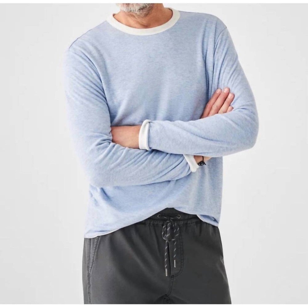 Pristine FAHERTY cloud reversible crew in ivory h… - image 2