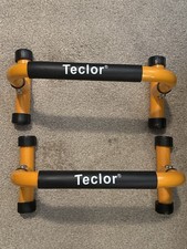 Teclor Push Up Bars Yellow Steel Parallettes Pair Dip L Sit Strength