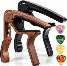 Guitar Capo 2 Pack Clamp Kapo for 2Pack Capo, Rosewood+Black