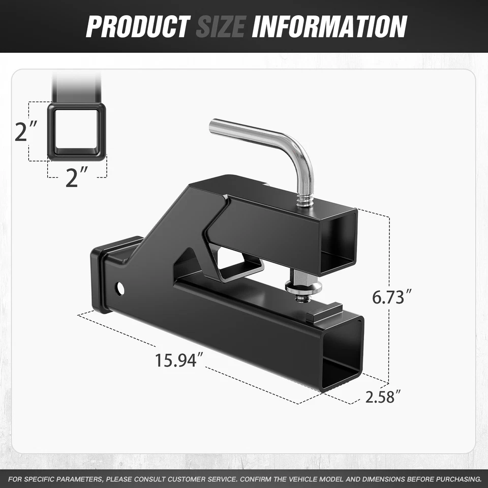 2" Ball Mount Adapter Clamp On Trailer Hitch Receiver For Deere Bobcat Kubota - Image 2 of 4