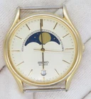 Vintage Seiko Womens Watch, Moon Phase Date Gold Tone AS-IS Parts Repair