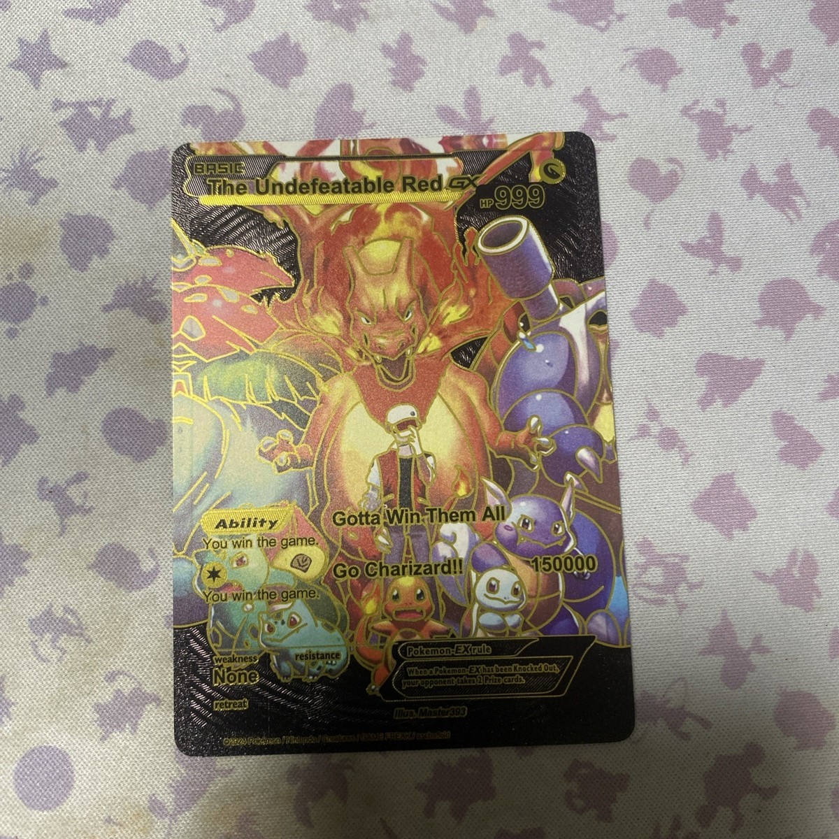 The Undefeatable Red GX Black And Red Foil💥Fan Art💥HP999 Gotta