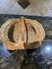 Unique Hand Woven God’s Eye Egg Butt Basket  8”W × 9”H ×11. 5"L  Signed! — photo 4