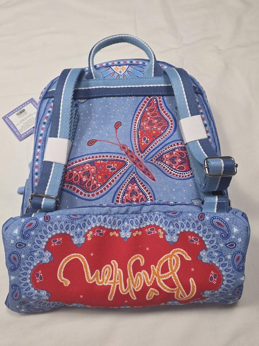 Brighton bandana love Backpack blue Muti adjustable with side pockets zipper NEW Who main image 2