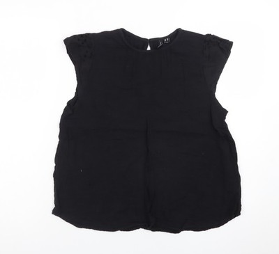 Vero Moda Damen Bluse schwarz Baumwolle ärmellos XS
