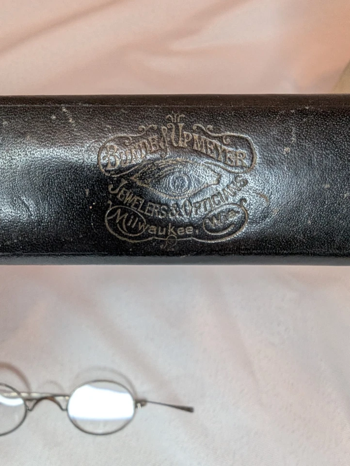 Vintage Bunde & Upmeyer Wire Rim Glasses with Case - Image 2 of 4