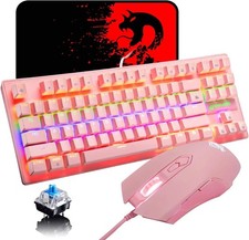 Teclado Y Mouse Inalambrico Gamer Set Croma Gaming Iluminacion Teclas Para Pc