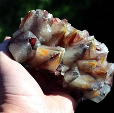 Mariposa (butterfly) calcite with Hematite. Buena Tierra, Santa Eulalia, Mexico