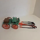 Vintage Playmobil Western Wagon 1983 With Lidded Crate Green Geobra Horse Cart