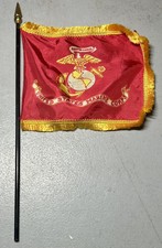 Vintage United States Marine Corps USMC Miniature 6” Desk Flag Stick Original