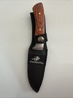 Winchester Logo Hunter Stainless Fixed Drop Blade Brown Wood Handle Knife — photo 2