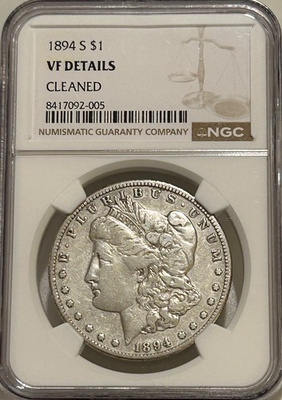 #ad #ad 1894 S Morgan Silver Dollar NGC VF Details Tough Date Morgan $215.00