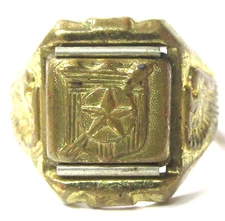 1942 CAPTAIN MIDNIGHT SECRET COMPARTMEN RING Ovaltine Radio premium