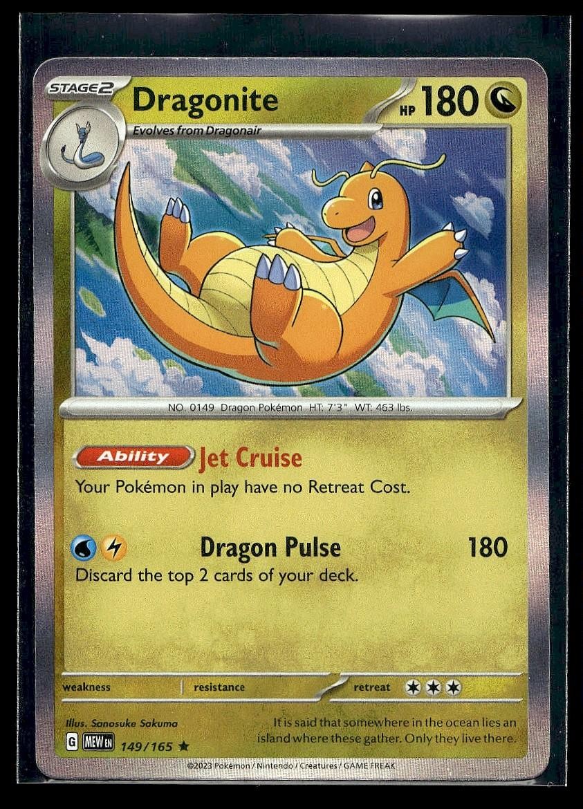 Dragonite 149/165 Rare 151 Pokemon Holo Lightly Played