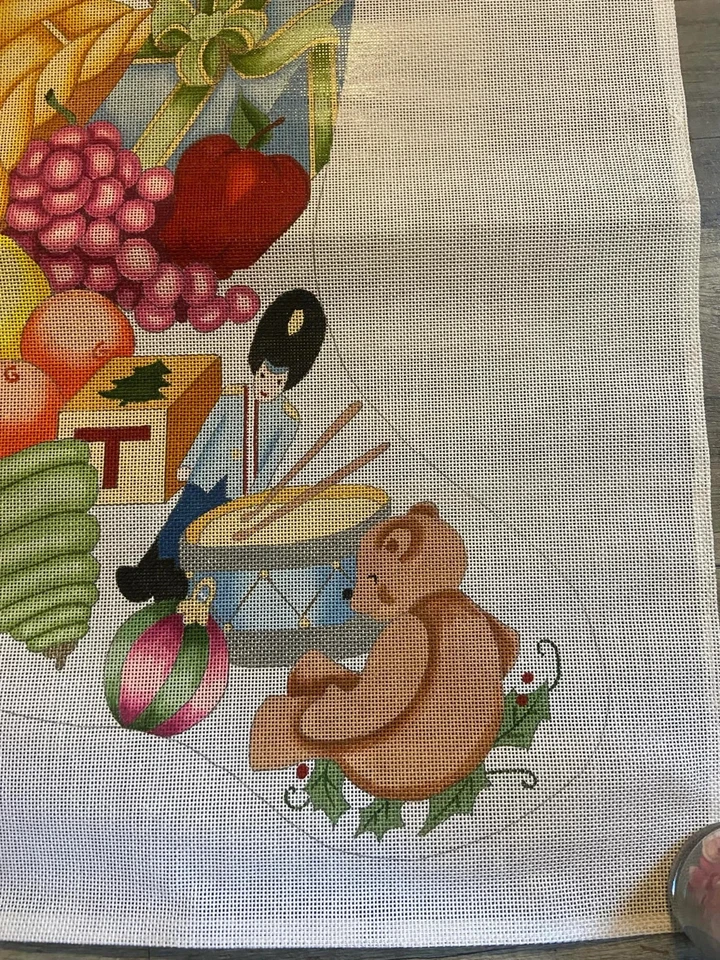 Handpainted Needlepoint Stocking Canvas | Vintage LABORS OF LOVE | Embroidery - Image 4 of 4