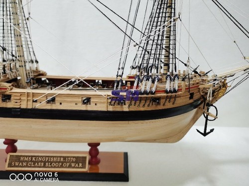 HMS Kingsfisher 1804 1:60 840mm 18-gun Frigate Wooden Model Ship Kit - Picture 7 of 14