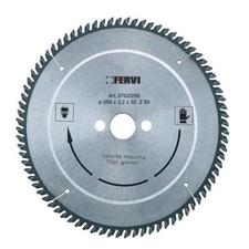 LAMA SEGA CIRCOLARE HM WIDIA PER ALLUMINIO E PLASTICA DISCO 250x32 MM 60 DENTI