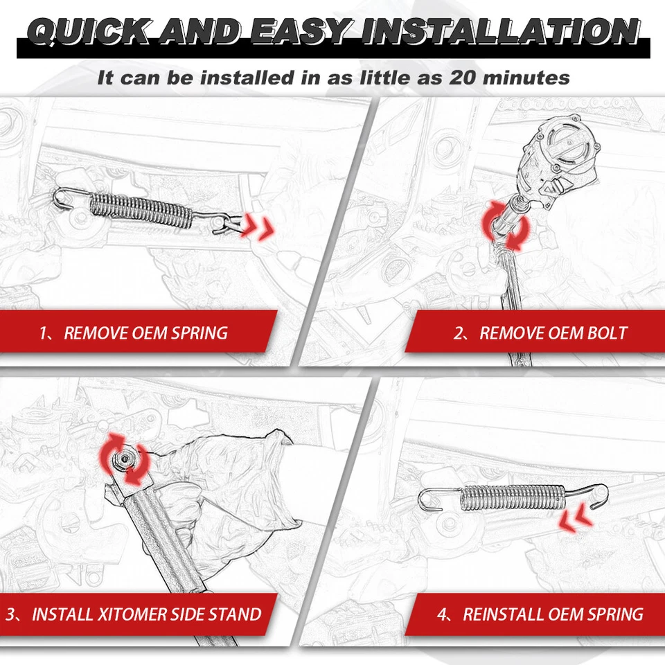  Soporte de soporte lateral ajustable apto para Honda CBR1000RR 2008-2025 Foto 4 de 4