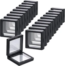 Black 3D Floating Frame Display Holder Stands, 20 PCS Coin Display Case, 2.8 X 2