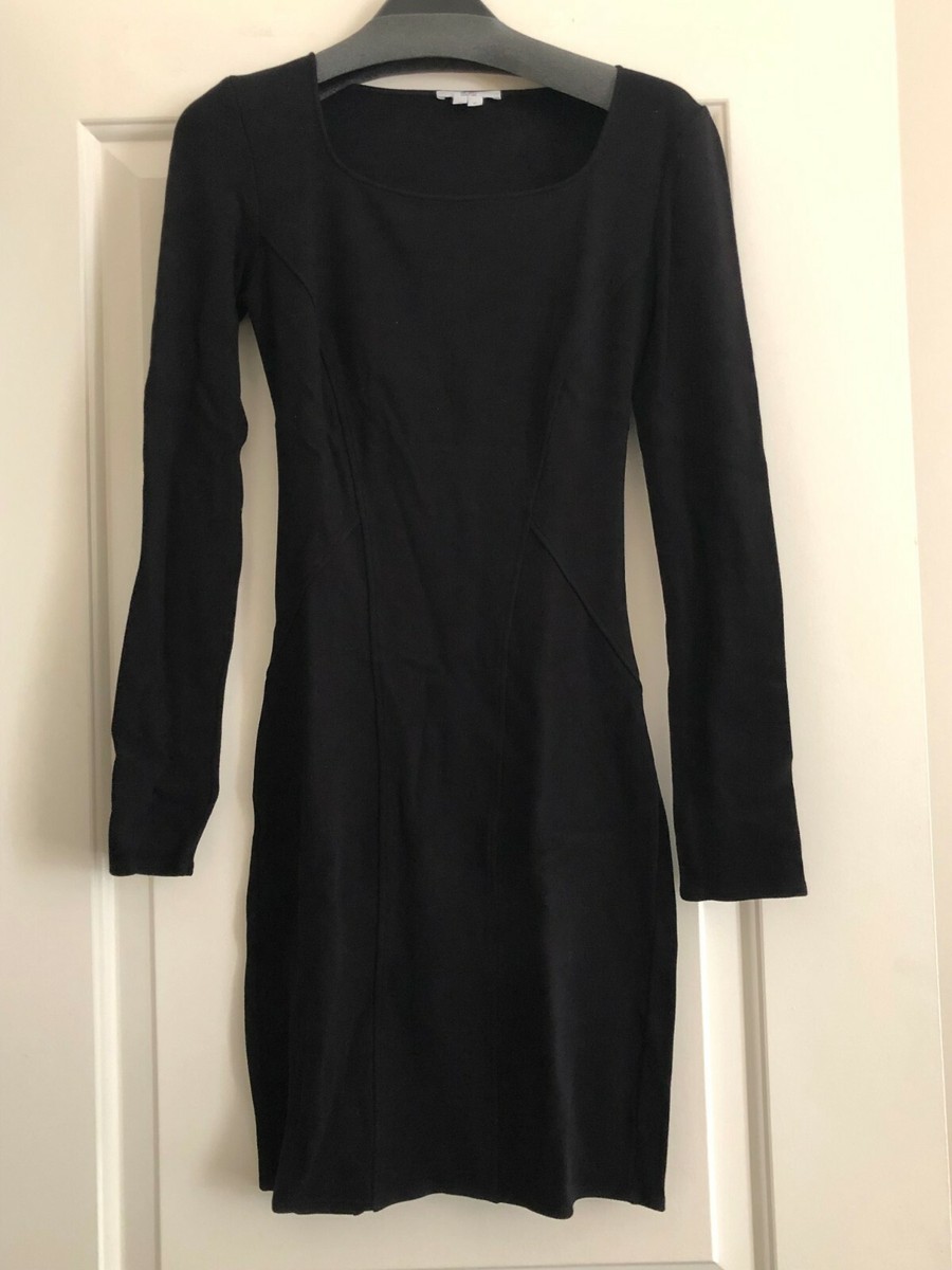 $295 Helmut Lang Gala Knit Dress, Black, Size L | eBay