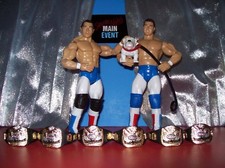 WWF PAINTED TAG TEAM BELTS 1 PAIR ONLY  Jakks Classic Superstars Action Figure